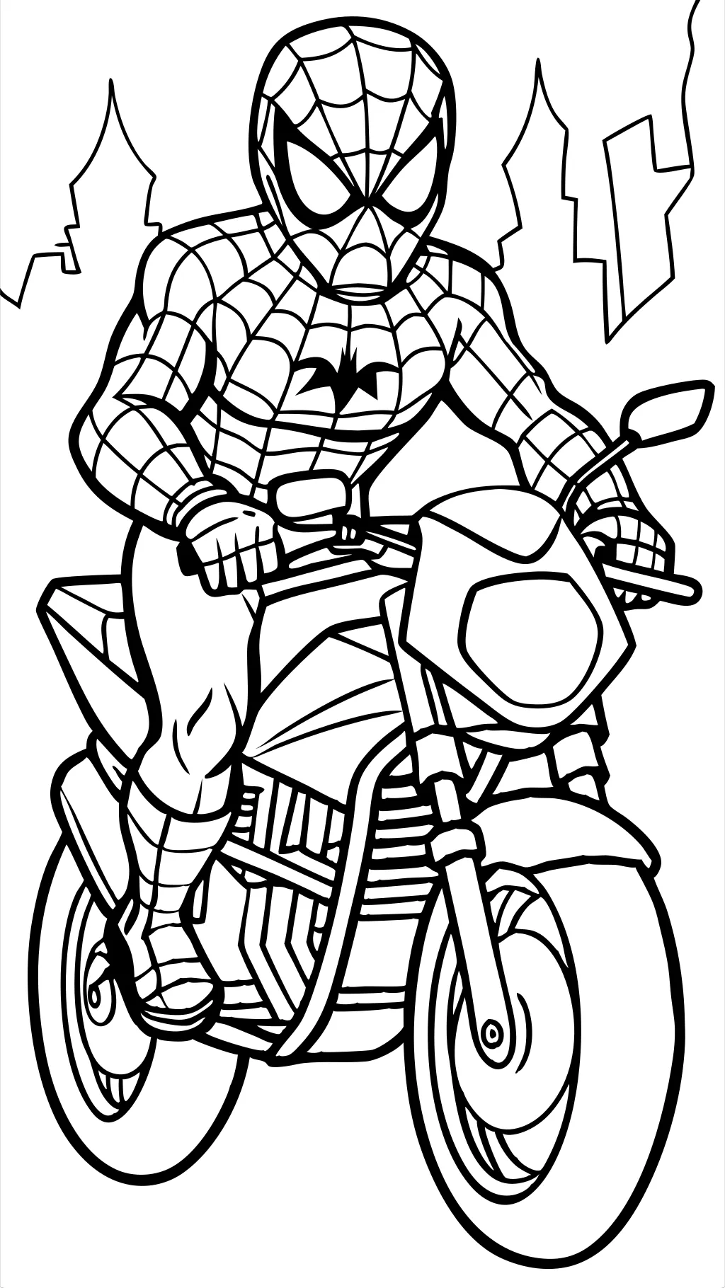 páginas para colorear de motocicletas Spiderman